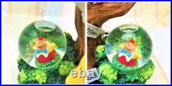 Disney Alice in Wonderland Cheshire Cat White Rabbit Snow Globe limited Edition