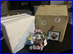 Disney Alice in Wonderland Snow Globe Cheshire Cat White Rabbit Mad Hatter