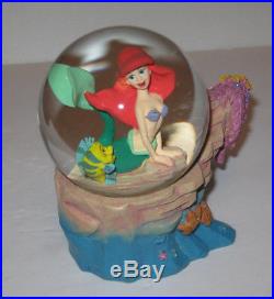 Disney Ariel Little Mermaid Water Fountain Snow Globe Rare Retired Tested Works
