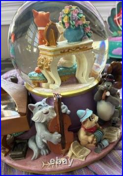 Disney Aristocats 1998 Musical Snow Globe Everyone Wants To Be A Cat Japan FLAWS