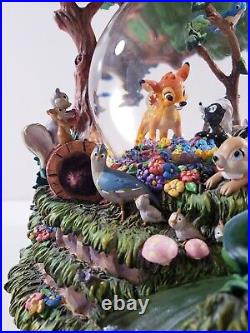 Disney BAMBI'Little April Shower' Musical Motion Snow Globe with Box Rare -Tested
