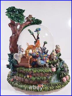 Disney BAMBI'Little April Shower' Musical Motion Snow Globe with Box Rare -Tested