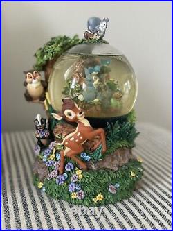 Disney BAMBI Musical Motion Snow Globe Little April Showers Works Perfect