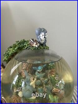 Disney BAMBI Musical Motion Snow Globe Little April Showers Works Perfect