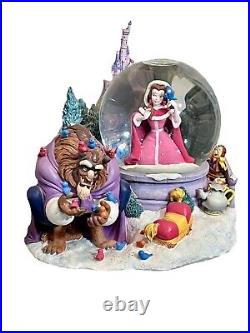 Disney BEAUTY & The BEASTWinter Bird Feeding SceneMusical Box Snow Globe