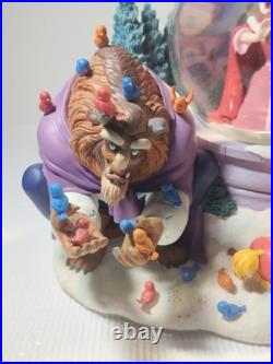 Disney BEAUTY & The BEASTWinter Bird Feeding SceneMusical Box Snow Globe