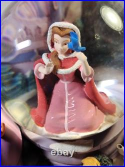 Disney BEAUTY & The BEASTWinter Bird Feeding SceneMusical Box Snow Globe