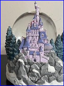 Disney BEAUTY & The BEASTWinter Bird Feeding SceneMusical Box Snow Globe