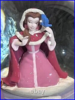 Disney BEAUTY & The BEASTWinter Bird Feeding SceneMusical Box Snow Globe