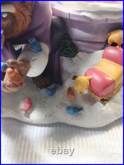 Disney BEAUTY & The BEASTWinter Bird Feeding SceneMusical Box Snow Globe