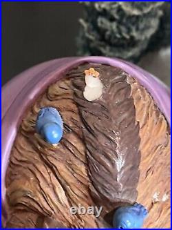 Disney BEAUTY & The BEASTWinter Bird Feeding SceneMusical Box Snow Globe