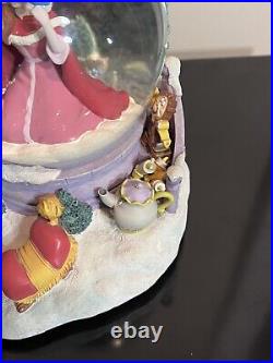 Disney BEAUTY & The BEASTWinter Bird Feeding SceneMusical Box Snow Globe