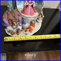 Disney BEAUTY & The BEASTWinter Bird Feeding SceneMusical Box Snow Globe