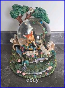 Disney Bambi'Little April Shower' Musical Motion Snow Globe Rare Tested & Works