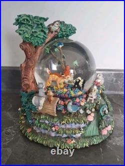 Disney Bambi'Little April Shower' Musical Motion Snow Globe Rare Tested & Works