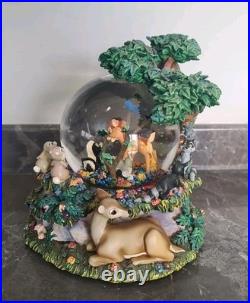 Disney Bambi'Little April Shower' Musical Motion Snow Globe Rare Tested & Works