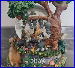 Disney Bambi'Little April Shower' Musical Motion Snow Globe Rare Tested & Works
