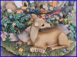 Disney Bambi'Little April Shower' Musical Motion Snow Globe Rare Tested & Works