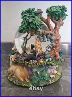 Disney Bambi'Little April Shower' Musical Motion Snow Globe Rare Tested & Works