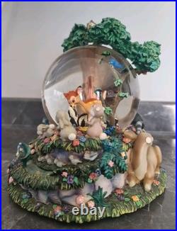 Disney Bambi'Little April Shower' Musical Motion Snow Globe Rare Tested & Works