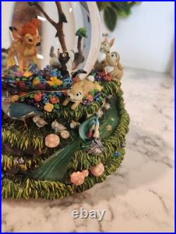 Disney Bambi Snow 8 Globe Musical Motion Little April Shower Working