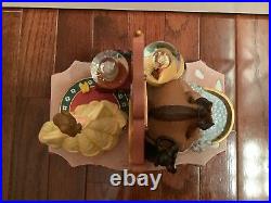 Disney Beauty And The Beast Figurines And Mini Snow Globes Rare