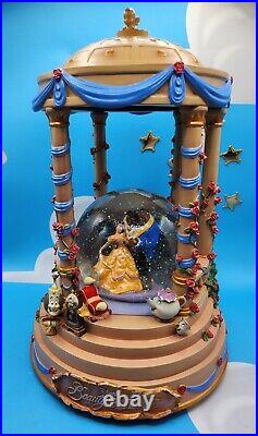 Disney Beauty And The Beast Gazebo Snow Globe With Great Working Blower
