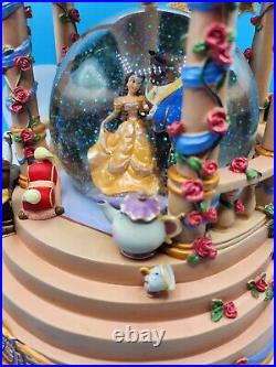 Disney Beauty And The Beast Gazebo Snow Globe With Great Working Blower