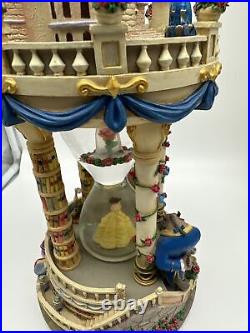 Disney Beauty And The Beast Hourglass Musical Snow Globe with Lights FLAWS