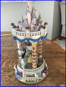 Disney Beauty And The Beast Hourglass Snow Globe Lights Working