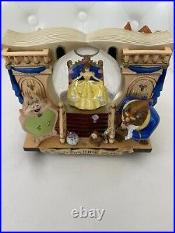 Disney Beauty And The Beast Snow Globe Music Box 1991 Rare