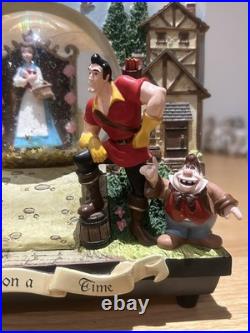 Disney Beauty & The Beast 2 Double Sided Wind-Up Musical Snow Globe Storybook