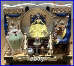 Disney Beauty & The Beast 2 Double Sided Wind-Up Musical Snow Globe Storybook