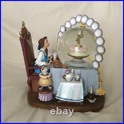 Disney Beauty & The Beast Belle BE OUR GUESS Musical Spin Figurine SnowGlobe