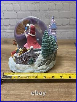 Disney Beauty & The Beast Winter Bird Feeding Musical Snow Globe. Rare