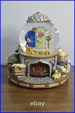 Disney Beauty and The Beast Music Snow Globe Fireplace Working Lights Mint withBox Disney Beauty and The Beast Music Snow Globe Fireplace Working Lights Mint withBox