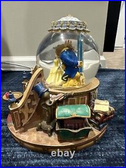 Disney Beauty and The Beast Musical Snowglobe Enchanted Fireplace Vintage 1991