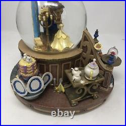 Disney Beauty and the Beast Belle Lumiere Potts Cogsworth Fireplace Snow Globe