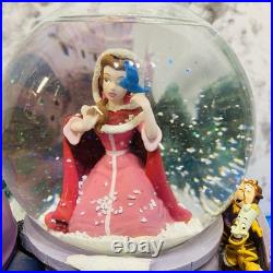 Disney Beauty and the Beast Belle Musical Snow Globe Winter Scene Feeding Birds Disney Beauty and the Beast Belle Musical Snow Globe Winter Scene Feeding Birds