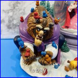 Disney Beauty and the Beast Belle Musical Snow Globe Winter Scene Feeding Birds Disney Beauty and the Beast Belle Musical Snow Globe Winter Scene Feeding Birds