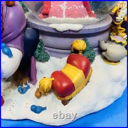 Disney Beauty and the Beast Belle Musical Snow Globe Winter Scene Feeding Birds Disney Beauty and the Beast Belle Musical Snow Globe Winter Scene Feeding Birds