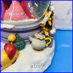 Disney Beauty and the Beast Belle Musical Snow Globe Winter Scene Feeding Birds Disney Beauty and the Beast Belle Musical Snow Globe Winter Scene Feeding Birds