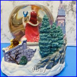 Disney Beauty and the Beast Belle Musical Snow Globe Winter Scene Feeding Birds Disney Beauty and the Beast Belle Musical Snow Globe Winter Scene Feeding Birds