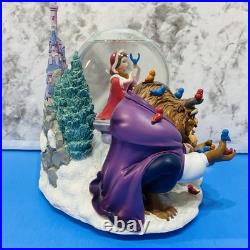 Disney Beauty and the Beast Belle Musical Snow Globe Winter Scene Feeding Birds Disney Beauty and the Beast Belle Musical Snow Globe Winter Scene Feeding Birds