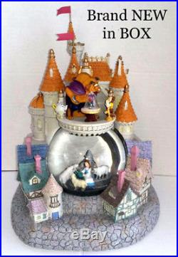 Disney Beauty and the Beast Castle Snowlgobe NIB super RARE Brand new Musik+blow
