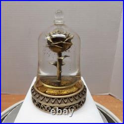 Disney Beauty and the Beast Enchanted Gold Rose Snow Globe New in Box