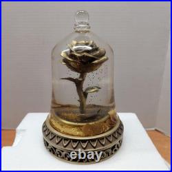 Disney Beauty and the Beast Enchanted Gold Rose Snow Globe New in Box