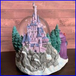 Disney Beauty and the Beast Figure Snow Globe with Music Box Rare F/S From Japan