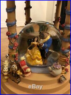 Disney Beauty and the Beast Gazebo Snowglobe RARE DISNEY STORE EXCLUSIVE