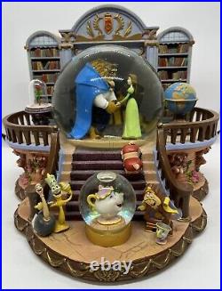 Disney Beauty and the Beast Library Snow Globe Plays There's Something There